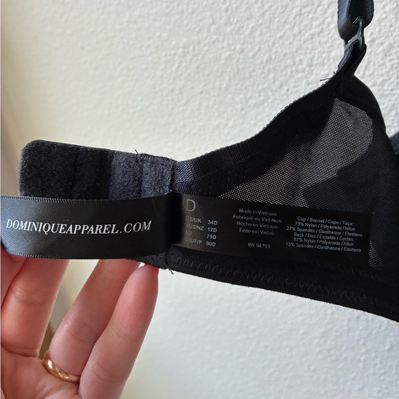 NWT Dominique Lila Everyday Lace Minimizer Bra 7001 in Black (Size: 34D) - Picture 11 of 14